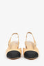 Pre-Loved Chanel™ Beige Leather Captoe Slingback Heels Size 37.5