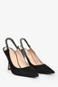 Christian Dior Black Suede Crystal Slingback Heels Size 36.5