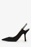 Christian Dior Black Suede Crystal Slingback Heels Size 36.5