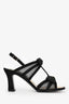 Pre-Loved Chanel™ Black Mesh Double Bow Slingback Heeled Sandals Size 38