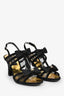 Pre-Loved Chanel™ Black Mesh Double Bow Slingback Heeled Sandals Size 38