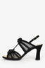 Pre-Loved Chanel™ Black Mesh Double Bow Slingback Heeled Sandals Size 38