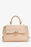 Salvatore Ferragamo Pink Leather/Suede 'Gancio' Top Handle Bag GHW