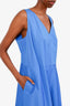 Lafayette New York Blue Cotton Criss Cross Midi Dress Size 14