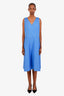 Lafayette New York Blue Cotton Criss Cross Midi Dress Size 14