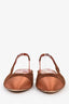 Pre-Loved Chanel™ Red/Orange Tweed Cap-Toe Slingback Flats Size 36.5