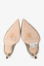 Jimmy Choo Green/Silver Glittered Pointed Toe Heels Size 36