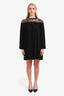 Sandro Black Lace Long Sleeve Mini Dress Size 3