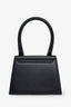 Jacquemus Black Leather 'Le Chiquito' Long Top Handle Bag
