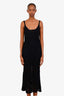 Fabiana Filippi Black Cotton Knit Crochet Long Dress With Slip Estimated Size S