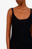Fabiana Filippi Black Cotton Knit Crochet Long Dress With Slip Estimated Size S