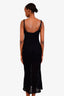 Fabiana Filippi Black Cotton Knit Crochet Long Dress With Slip Estimated Size S