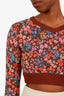 Philosophy di Lorenzo Burgundy/Floral Cotton Cropped Sweater Size 38