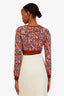 Philosophy di Lorenzo Burgundy/Floral Cotton Cropped Sweater Size 38
