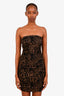 Reformation Brown Printed Strapless Mini Dress Size S