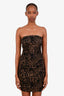 Reformation Brown Printed Strapless Mini Dress Size S