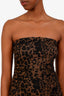 Reformation Brown Printed Strapless Mini Dress Size S
