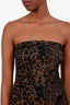 Reformation Brown Printed Strapless Mini Dress Size S