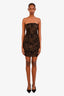 Reformation Brown Printed Strapless Mini Dress Size S