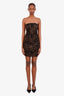 Reformation Brown Printed Strapless Mini Dress Size S