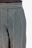 Brunello Cucinelli Grey Pinstripe Linen Pants Size 10