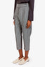 Brunello Cucinelli Grey Pinstripe Linen Pants Size 10