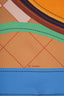 Hermès Orange/Multicolour Tapis de Selle Double Face Scarf Size 90cm
