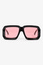 Loewe x Paula's Ibiza Black/Pink Acetate Oversized Square Sunglasses