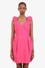 Lanvin Pink Sleeveless Rose Detailed Peplum Dress Size 40