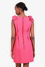 Lanvin Pink Sleeveless Rose Detailed Peplum Dress Size 40