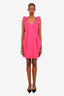 Lanvin Pink Sleeveless Rose Detailed Peplum Dress Size 40