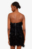 Isaac Mizrahi Black Strapless Sheer Panelled Rose Detailed Dress Size 6