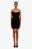 Isaac Mizrahi Black Strapless Sheer Panelled Rose Detailed Dress Size 6
