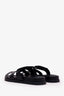 Hermès Black Leather Chypre Sandals Size 41