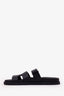 Hermès Black Leather Chypre Sandals Size 41