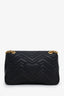 Gucci Black Leather GG Marmont Medium Shoulder Bag