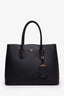 Prada Black Saffiano Cuir Leather Medium Double Handle Tote Bag