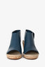 Celine by Phoebe Philo Teal Leather Espadrilles Wedge Sandals Size 38