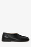 Lemaire Black Leather Piped Square Toe Loafers Size 38