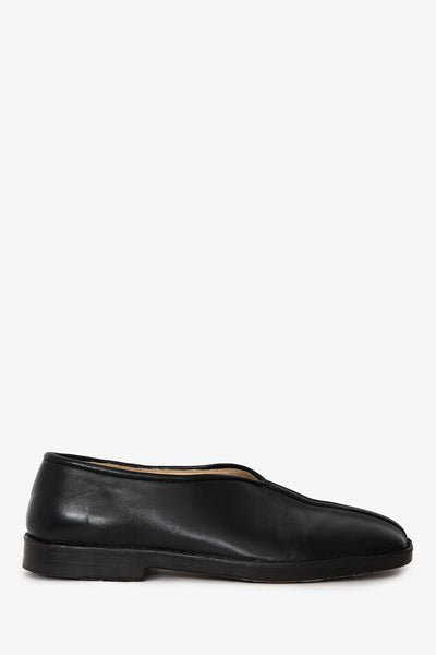 Lemaire Black Leather Piped Square Toe Loafers Size 38 – Mine & Yours