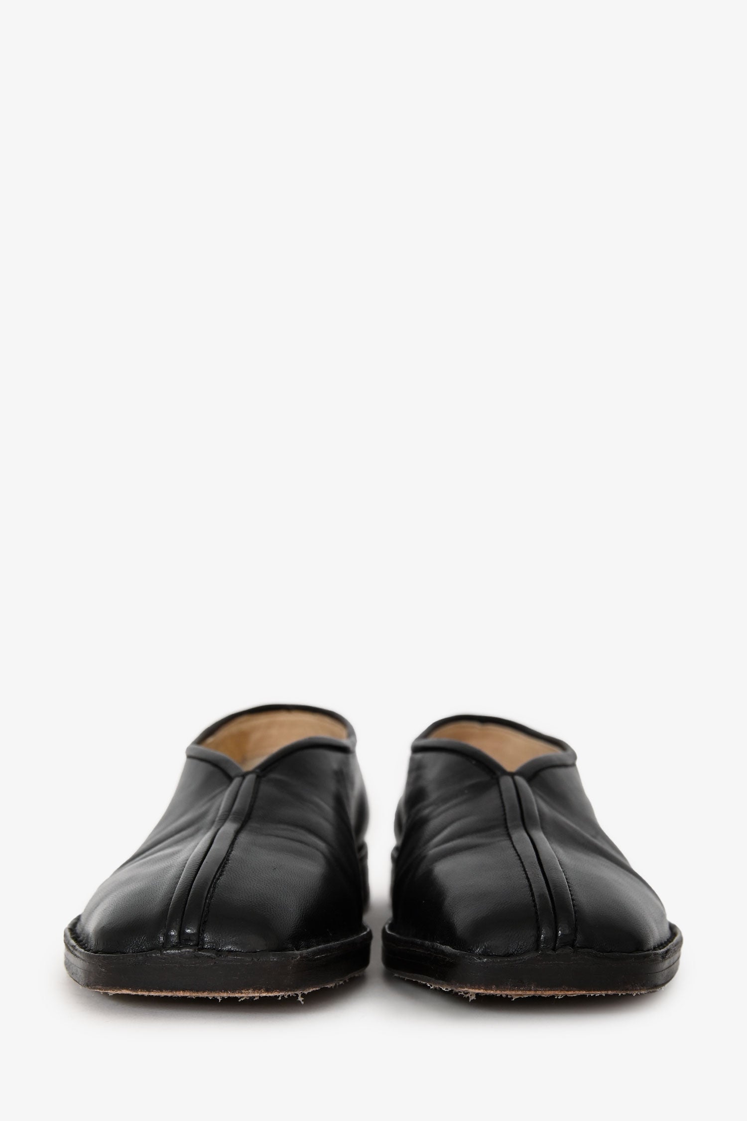 Lemaire Black Leather Piped Square Toe Loafers Size 38 – Mine & Yours