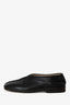 Lemaire Black Leather Piped Square Toe Loafers Size 38