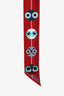 Fendi Red/Multicolour Silk Monsters Print Scarf