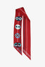Fendi Red/Multicolour Silk Monsters Print Scarf