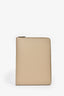Fendi Taupe Leather Large Zip Pouch
