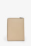 Fendi Taupe Leather Large Zip Pouch