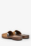 Miu Miu Brown Suede Logo Faded Mules Size 38