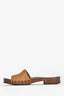 Miu Miu Brown Suede Logo Faded Mules Size 38