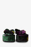 Dries Van Noten Multicolour Velvet Thong Platform Sandals Size 36