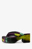 Dries Van Noten Multicolour Velvet Thong Platform Sandals Size 36